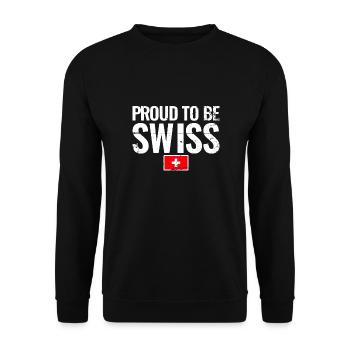 Fier d’être suisse Suisse Drapeau suisse - Sweat-shirt Unisexe - noir - Devant - Alina (178cm) & Michal (187cm)