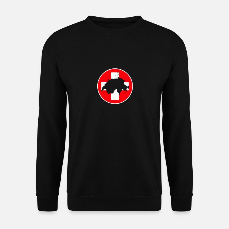 Schweiz Karte Schweizerische Flagge Schweizer - Unisex Pullover - Schwarz