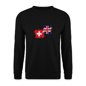 Switzerland UK Flag British Switzerland - Unisex Sweatshirt - black - Front - Alina (178cm) & Michal (187cm)