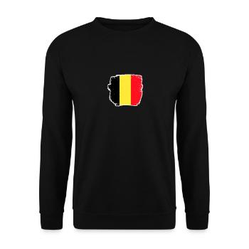 Belgique Drapeau belge Fier Belge - Sweat-shirt Unisexe - noir - Devant - Alina (178cm) & Michal (187cm)