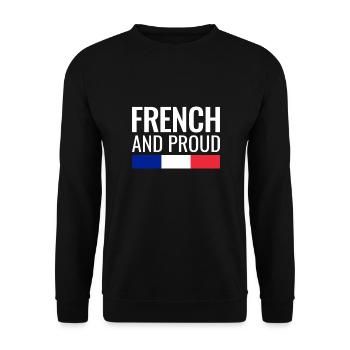 French And Proud France French Flag - Unisex Sweatshirt - black - Front - Alina (178cm) & Michal (187cm)
