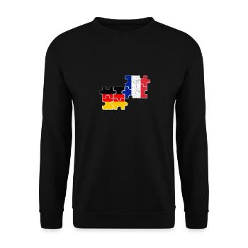 France Allemagne Drapeau Allemand Français - Sweat-shirt Unisexe - noir - Devant - Alina (178cm) & Michal (187cm)