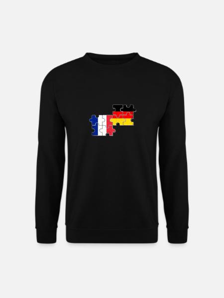 Frankrig Tyskland Flag Tysk fransk - Unisex sweater - sort