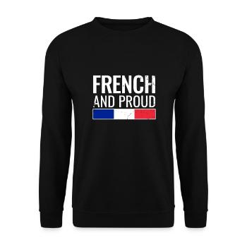 French And Proud France French French - Unisex Sweatshirt - black - Front - Alina (178cm) & Michal (187cm)