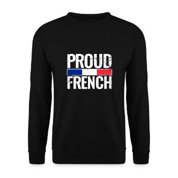 Proud French France French flag - Unisex Sweatshirt - black - Front - Alina (178cm) & Michal (187cm)