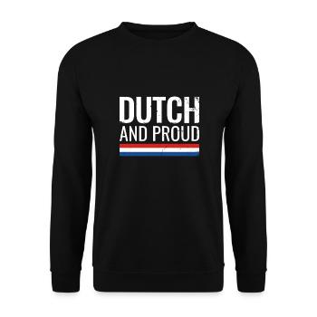 Dutch And Proud Dutch flag Netherlands - Unisex Sweatshirt - black - Front - Alina (178cm) & Michal (187cm)
