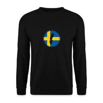 Schweden Karte Schwedische Flagge Stolzer Schwede - Unisex Pullover - Schwarz - Vorne - Alina (178cm) & Michal (187cm)