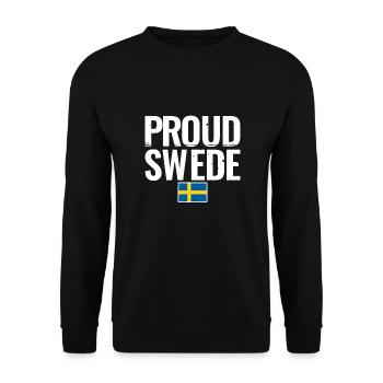 Proud Swede Schweden Schwedische Flagge Schwede - Unisex Pullover - Schwarz - Vorne - Alina (178cm) & Michal (187cm)