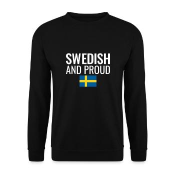 Swedish And Proud Schweden Schwedische Flagge - Unisex Pullover - Schwarz - Vorne - Alina (178cm) & Michal (187cm)
