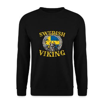 Swedish Viking Schweden Flagge Wikinger Schwede - Unisex Pullover - Schwarz - Vorne - Alina (178cm) & Michal (187cm)