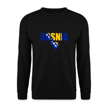 Bosnie Carte Vintage Bosnie Drapeau Bosniaques - Sweat-shirt Unisexe - noir - Devant - Alina (178cm) & Michal (187cm)