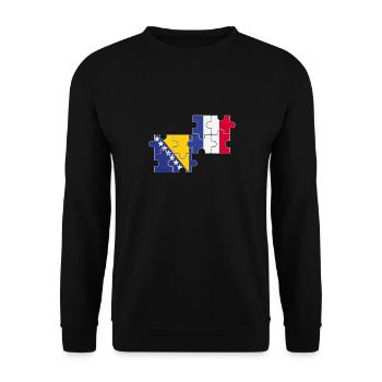 Bosnie France Drapeau Bosniaques français - Sweat-shirt Unisexe - noir - Devant - Alina (178cm) & Michal (187cm)