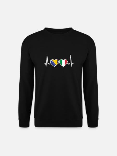 Bosnien Italien Herzschlag Flagge Bosnier - Unisex Pullover - Schwarz
