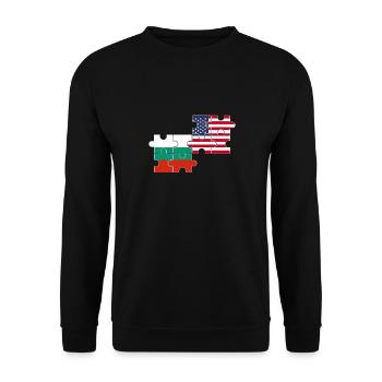 Bulgarie États-Unis Drapeau Américain Bulgare - Sweat-shirt Unisexe - noir - Devant - Alina (178cm) & Michal (187cm)