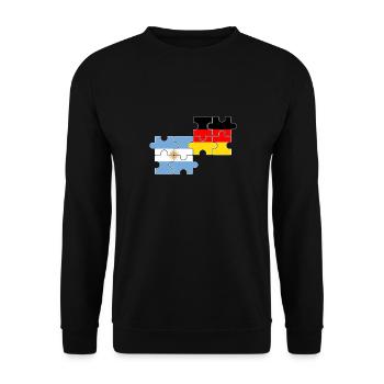 Argentine Allemagne Drapeau Argentin - Sweat-shirt Unisexe - noir - Devant - Alina (178cm) & Michal (187cm)