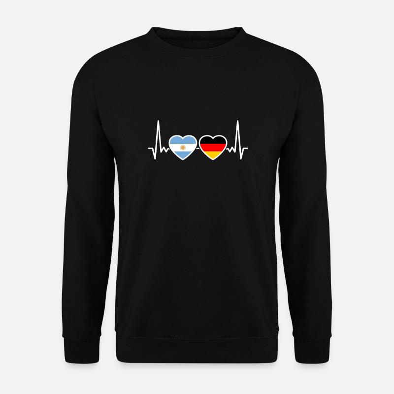 Argentina Germany Heartbeat Flag - Unisex Sweatshirt - black