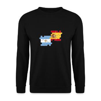 Argentine Espagne Drapeau Argentine - Sweat-shirt Unisexe - noir - Devant - Alina (178cm) & Michal (187cm)