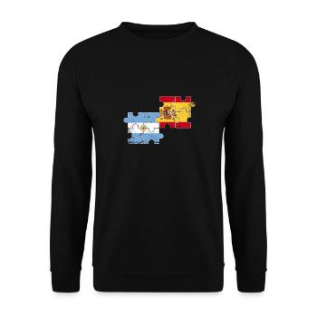 Argentine Espagne Vintage Drapeau Argentine - Sweat-shirt Unisexe - noir - Devant - Alina (178cm) & Michal (187cm)