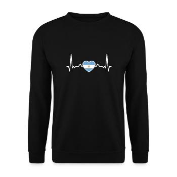 Argentine Heartbeat Flag Argentine - Sweat-shirt Unisexe - noir - Devant - Alina (178cm) & Michal (187cm)