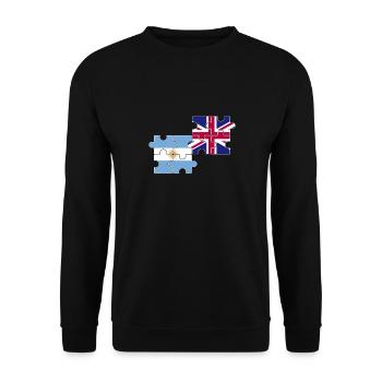 Argentinien UK Flagge Argentinisch - Unisex Pullover - Schwarz - Vorne - Alina (178cm) & Michal (187cm)
