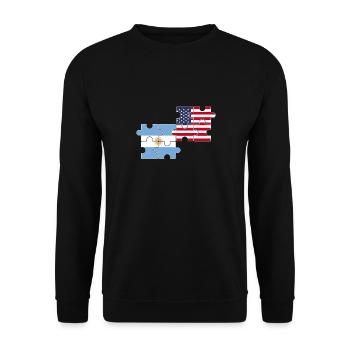 Argentine États-Unis Drapeau Américain Argentin - Sweat-shirt Unisexe - noir - Devant - Alina (178cm) & Michal (187cm)