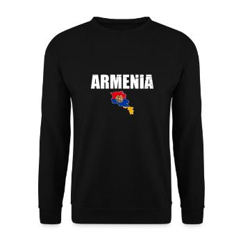 Armenia Vintage Armenien Karte Flagge Armenier - Unisex Pullover - Schwarz - Vorne - Alina (178cm) & Michal (187cm)