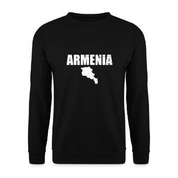 Armenia Vintage Armenien Karte Armenier - Unisex Pullover - Schwarz - Vorne - Alina (178cm) & Michal (187cm)