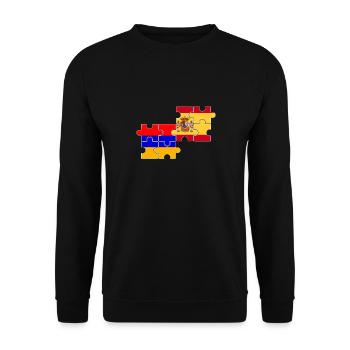 Armenien Spanien Flagge Armenier - Unisex Pullover - Schwarz - Vorne - Alina (178cm) & Michal (187cm)
