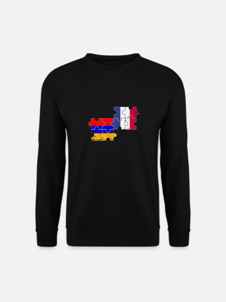 Armenien Frankreich Vintage Flagge Armenier - Unisex Pullover - Schwarz
