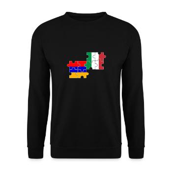 Armenien Italien Flagge Armenier - Unisex Pullover - Schwarz - Vorne - Alina (178cm) & Michal (187cm)