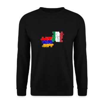 Arménie Italie Drapeau Vintage Arménien - Sweat-shirt Unisexe - noir - Devant - Alina (178cm) & Michal (187cm)
