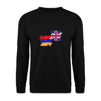 Arménie Drapeau du Royaume-Uni Arménien britannique - Sweat-shirt Unisexe - noir - Devant - Alina (178cm) & Michal (187cm)