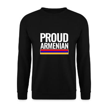 Proud Armenian Armenien Flagge Armenier - Unisex Pullover - Schwarz - Vorne - Alina (178cm) & Michal (187cm)