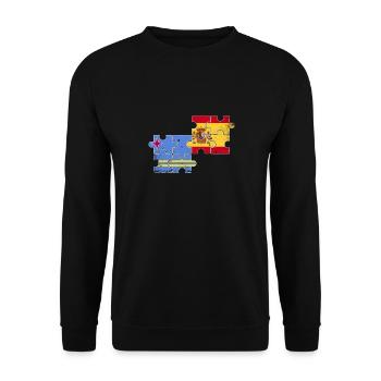 Aruba Spain Vintage Flag Spanish Aruban - Unisex Sweatshirt - black - Front - Alina (178cm) & Michal (187cm)