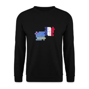 Aruba France Flag Aruban - Unisex Sweatshirt - black - Front - Alina (178cm) & Michal (187cm)