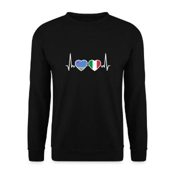 Aruba Italy Heartbeat Flag Arubans - Unisex Sweatshirt - black - Front - Alina (178cm) & Michal (187cm)