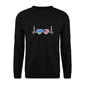 Aruba USA heartbeat flag American Aruban - Unisex Sweatshirt - black - Front - Alina (178cm) & Michal (187cm)