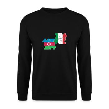 Azerbaijan Italy flag - Unisex Sweatshirt - black - Front - Alina (178cm) & Michal (187cm)