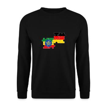 Ethiopia Germany Flag Ethiopian - Unisex Sweatshirt - black - Front - Alina (178cm) & Michal (187cm)