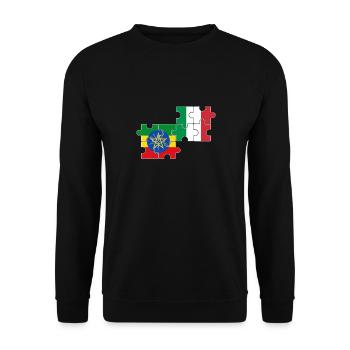 Ethiopie Italie Drapeau Ethiopie - Sweat-shirt Unisexe - noir - Devant - Alina (178cm) & Michal (187cm)