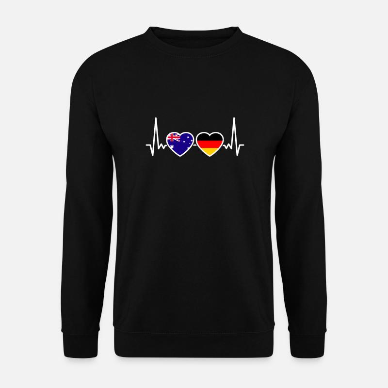 Australia Germany Heartbeat Flag - Unisex Sweatshirt - black