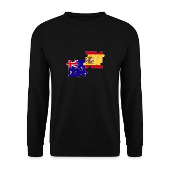 Australien Spanien Flagge Australier - Unisex Pullover - Schwarz - Vorne - Alina (178cm) & Michal (187cm)