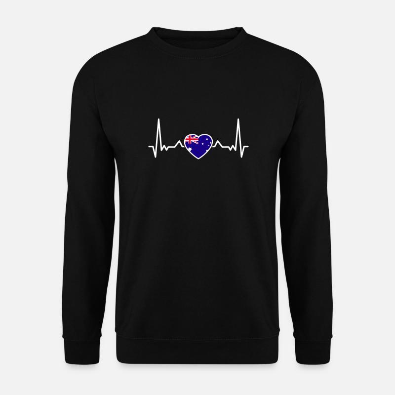 Australia Heartbeat Australian Flag - Unisex Sweatshirt - black