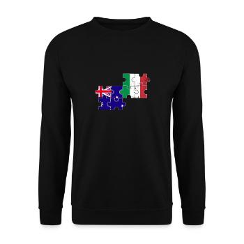 Australien Italien Vintage Flagge Australier - Unisex Pullover - Schwarz - Vorne - Alina (178cm) & Michal (187cm)