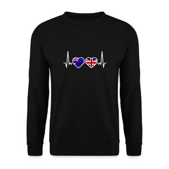 Australie Royaume-Uni Heartbeat Flag Australie - Sweat-shirt Unisexe - noir - Devant - Alina (178cm) & Michal (187cm)
