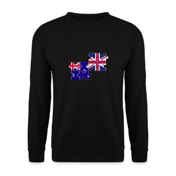 Australien UK Flagge Britisch Australisch - Unisex Pullover - Schwarz - Vorne - Alina (178cm) & Michal (187cm)
