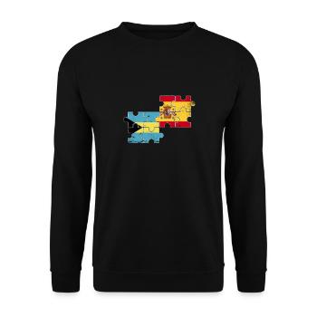 Bahamas Spanien Vintage Flagge Spanisch Bahamaer - Unisex Pullover - Schwarz - Vorne - Alina (178cm) & Michal (187cm)