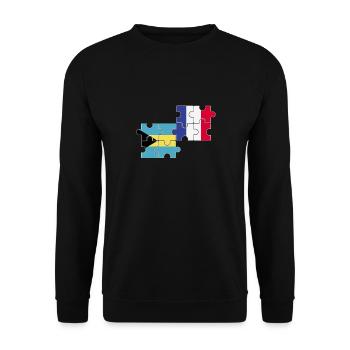 Bahamas France Drapeau Bahamiens français - Sweat-shirt Unisexe - noir - Devant - Alina (178cm) & Michal (187cm)