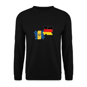 Barbados Deutschland Flagge Barbadier - Unisex Pullover - Schwarz - Vorne - Alina (178cm) & Michal (187cm)