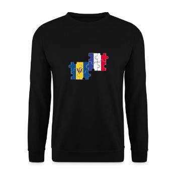 Barbados Frankreich Flagge Barbadier - Unisex Pullover - Schwarz - Vorne - Alina (178cm) & Michal (187cm)